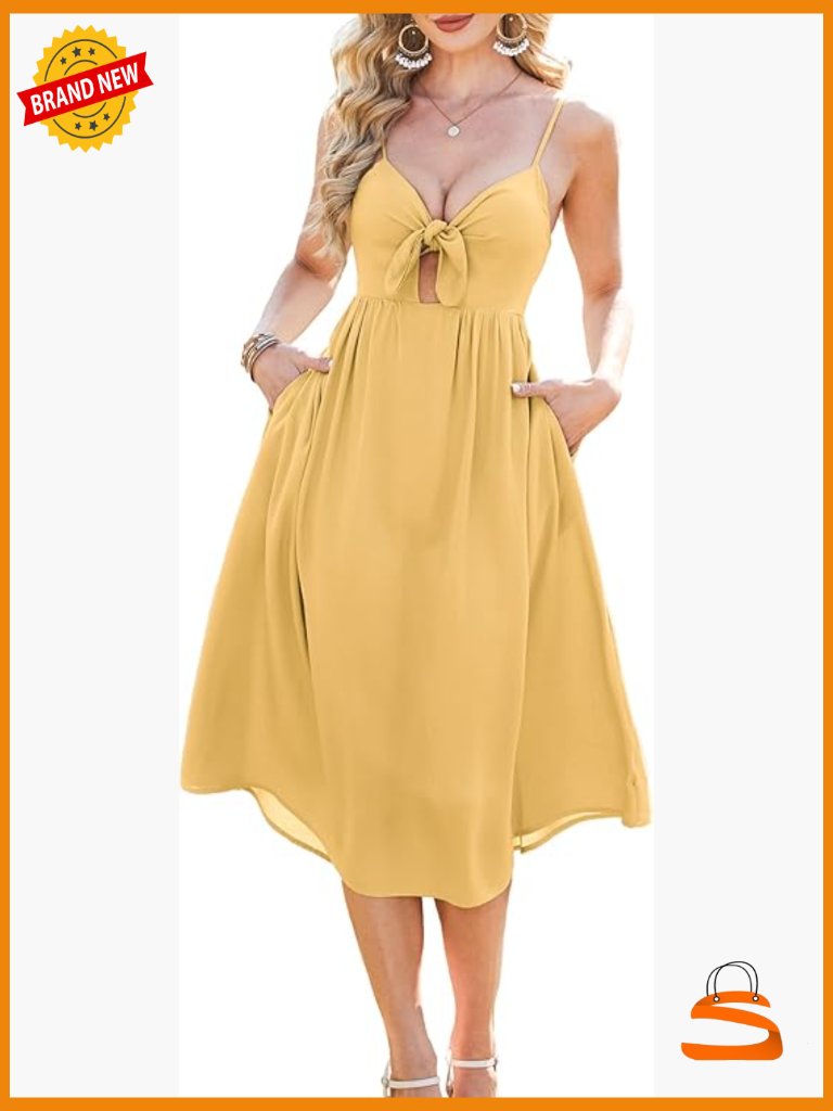 Maternity Dress Spaghetti Strap Midi Maxi Sleeveless V Neck Cutout Beach Casual